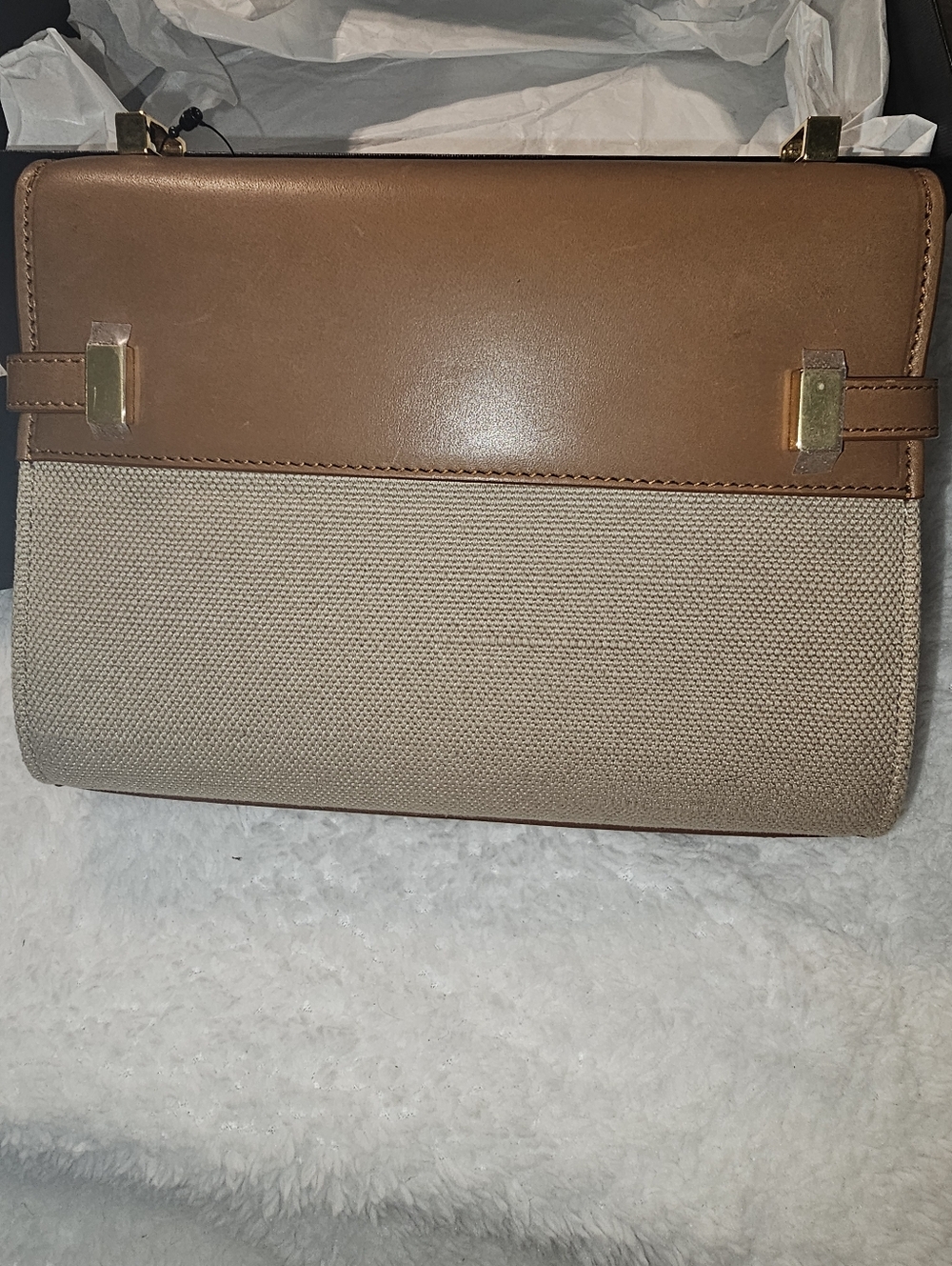 Saint Laurent Manhattan Canvas and Leather Mini Crossbody Bag. - Picture 9 of 16